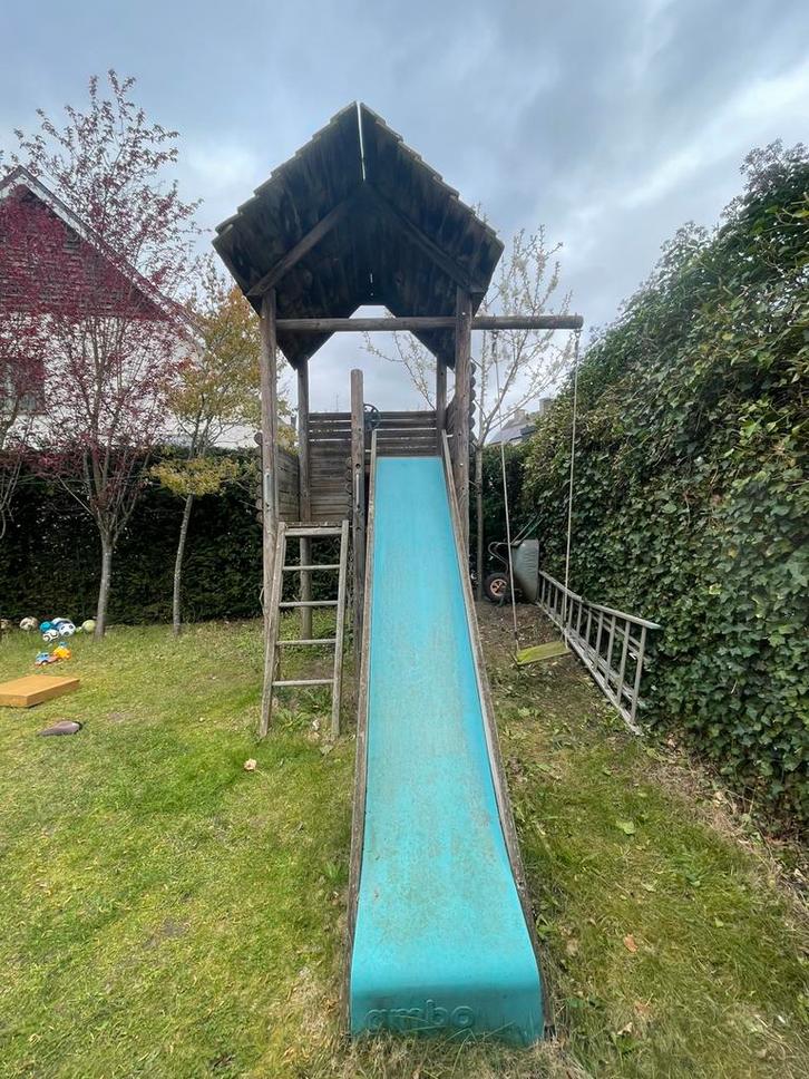 Houten speelhuis, Kinderen en Baby's, Speelgoed | Buiten | Speelhuisjes, Gebruikt, Hout, Ophalen