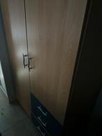 Lichtbruine houtkleurige moderne tweedeurskleerkast, Ophalen, Kunststof, Met deur(en)