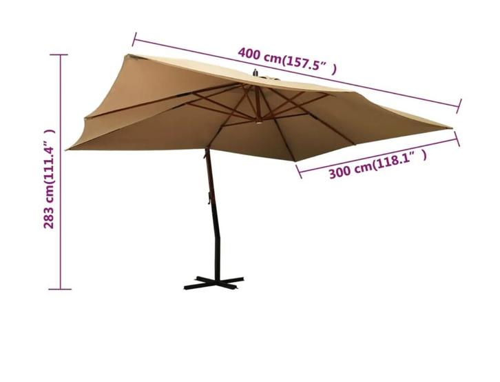 Grote offsetparasol 400x300 cm - ONDERHANDELBARE PRIJS, Tuin en Terras, Parasols, Nieuw, Stokparasol, 3 tot 4 meter, Ophalen