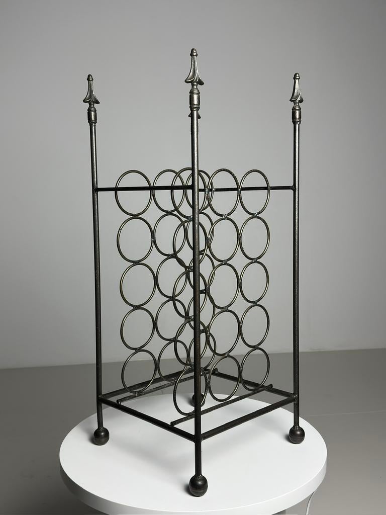Stalen wijnstandaard 81cm, Huis en Inrichting, Woonaccessoires | Wijnrekken, Zo goed als nieuw, Ophalen