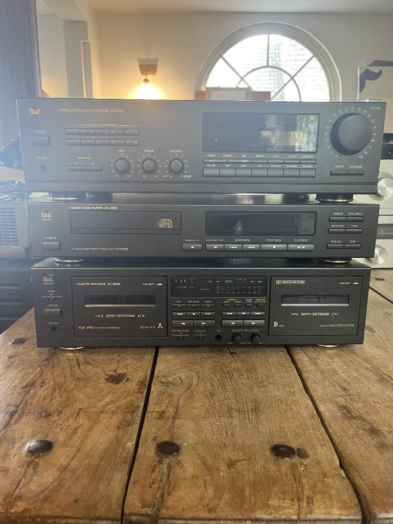 Dual stereo set receiver CD cassette deck ongetest, TV, Hi-fi & Vidéo, Chaîne Hi-fi, Autres marques, Enlèvement, Utilisé, Portable