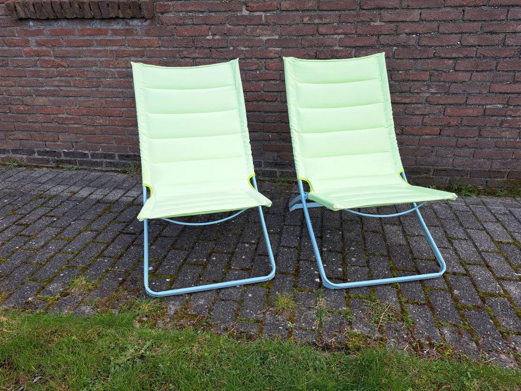 Vouwstoel Ibiza groen - 2 stuks, Ophalen, Zo goed als nieuw