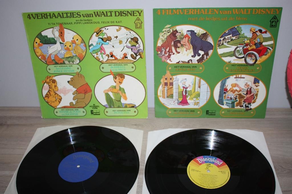 2x langspeelplaat ,  verhaaltjes van Walt Disney 1975 , 1976, Ophalen of Verzenden, Overige figuren, Zo goed als nieuw, Overige typen