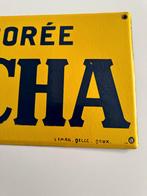Reklame bord PACHA CHICOREE emaille uit 1928, Ophalen of Verzenden, Gebruikt, Reclamebord