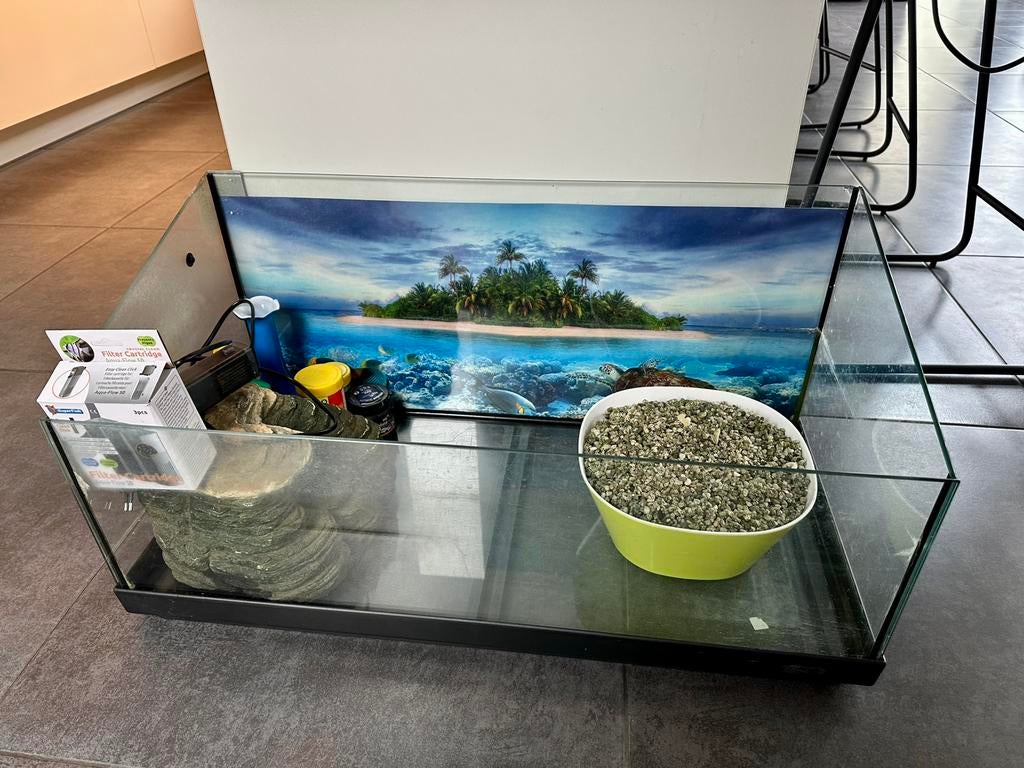 Aquarium voor schildpad of vissen, Dieren en Toebehoren, Ophalen, Zo goed als nieuw, Filter