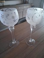 2 glazen kaarshouders, Ophalen