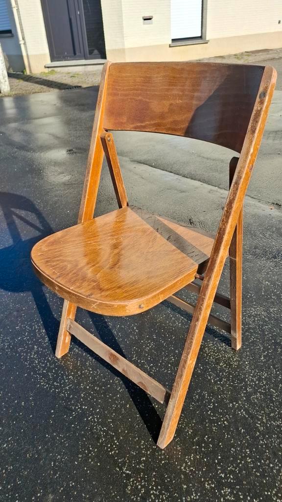 21 vintage retro houten klapstoel horeca bistro lot, Huis en Inrichting, Stoelen, Hout, Ophalen of Verzenden