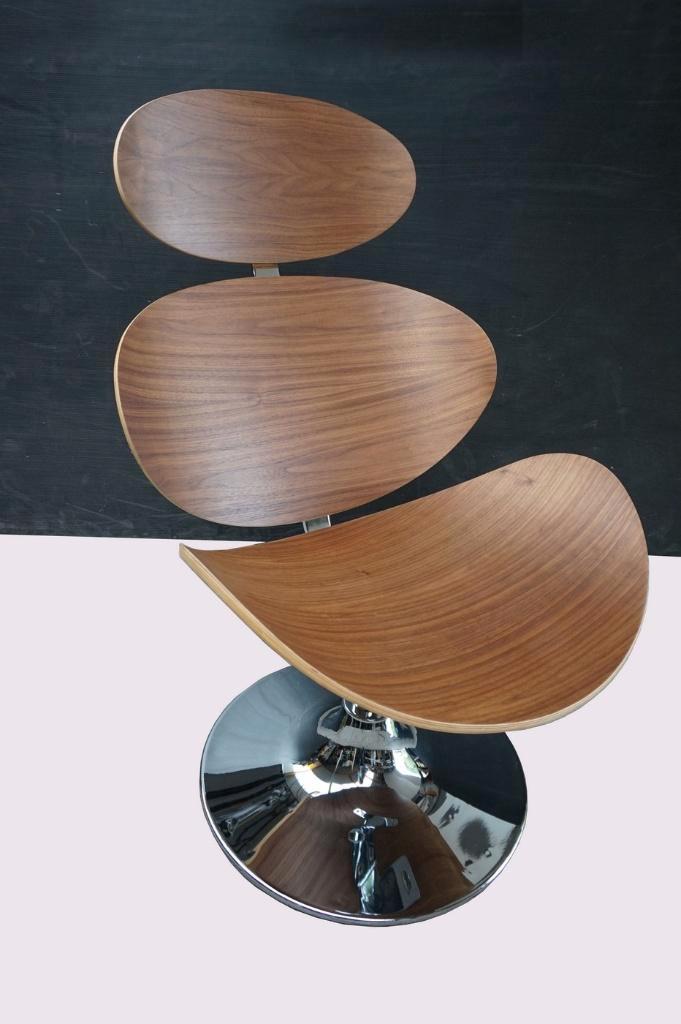 Deens design Dan Form 'Çurve' loungestoel/armstoel, Huis en Inrichting, Fauteuils, Zo goed als nieuw, Hout, Metaal, Ophalen