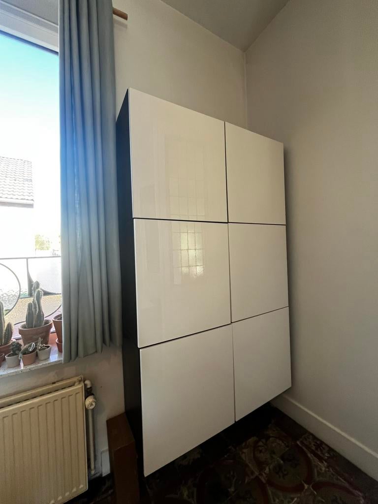 Combinaison d'armoires murales Besta Ikea 6 pièces, 25 à 50 cm, Enlèvement, Utilisé, Autres essences de bois