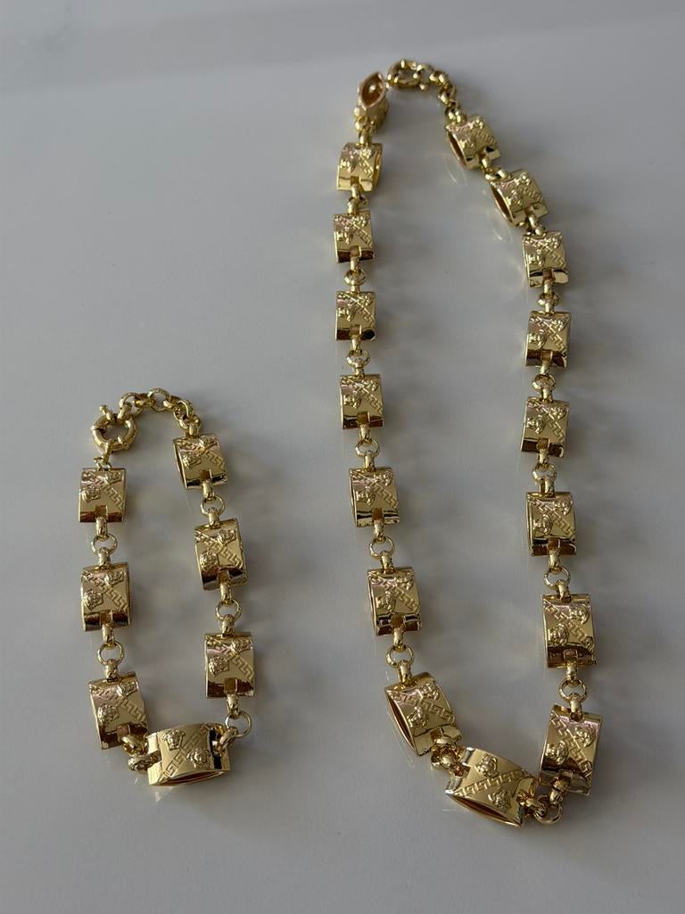 ketting + armband goud, Handtassen en Accessoires, Ophalen, Zo goed als nieuw, Goud