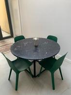 Zwart marmeren tafel - 120 CM, Ophalen, Marmeren tafel, Rond, Zo goed als nieuw