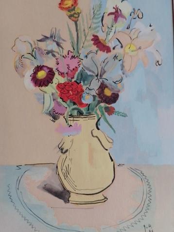 Joseph Probst  1911 - 1997   Aquarel  Bloemstilleven beschikbaar voor biedingen