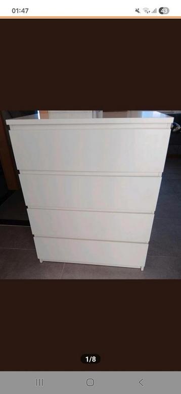 Armoire à 4 tiroirs Ikea Malm, Enlèvement, Utilisé