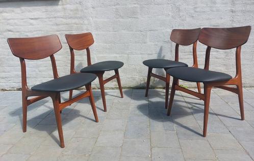 4 chaises « Stavanger » au design vintage, Louis van Teeffel, Antiquités & Art, Art | Objets design, Enlèvement ou Envoi