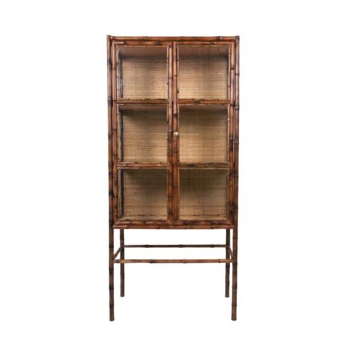 HK Living Vitrinekast Bamboe Nieuw, Huis en Inrichting, Kasten | Vitrinekasten, Nieuw, 150 tot 200 cm, 50 tot 100 cm, 25 tot 50 cm