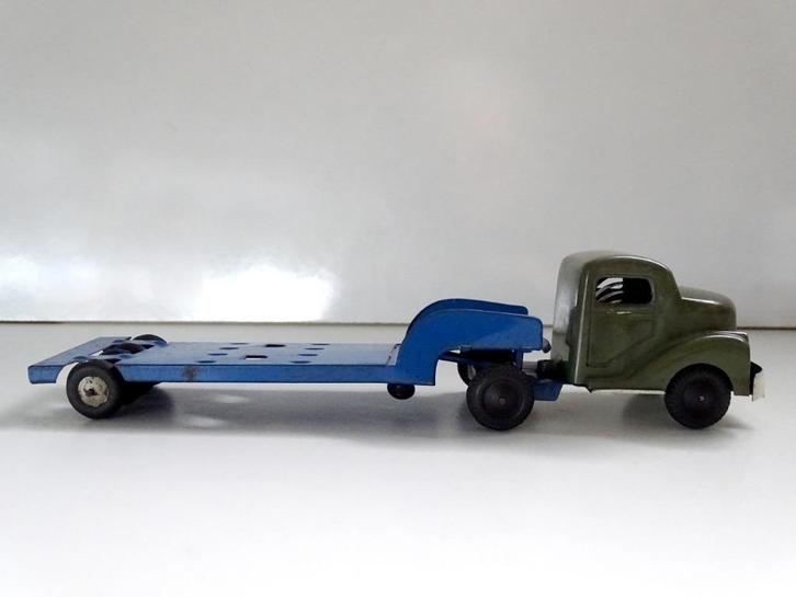 Jaren '50 HWN Bakelieten truck met Dieplader oplegger, Antiek en Kunst, Antiek | Speelgoed, Verzenden