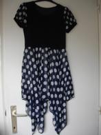 Zomerjurk donkerblauw met witte bollen, Ophalen of Verzenden