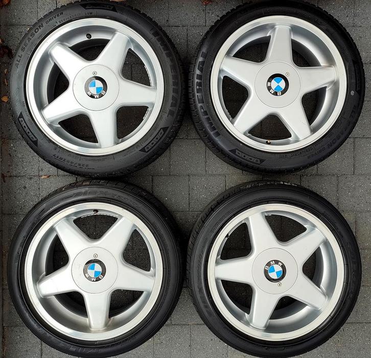 4 Oldschool BMW Style Brock B1 5x120 7,5x17 ET20 velgen, Auto-onderdelen, Banden en Velgen, Band(en), All Season, Ophalen