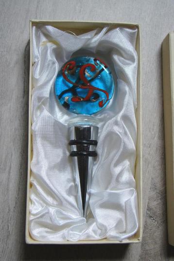 flessenstop / wijnflesstop inox + glas , in cadeaudoosje beschikbaar voor biedingen