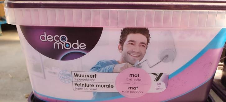 Nieuwe muur verf deco mode roze  mat, Doe-het-zelf en Bouw, Verf, Beits en Lak, Verf, Roze, Ophalen of Verzenden