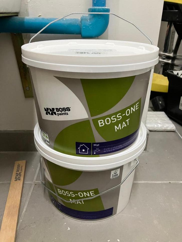 muurverf Boss-One Mat 4 liter Basic White (2 stuks), Doe-het-zelf en Bouw, Verf, Beits en Lak, Nieuw, Verf, Minder dan 5 liter