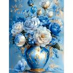 Vase à fleurs bleu Diamond Painting 50x40cm (carré), Envoi, Neuf, Bricolage