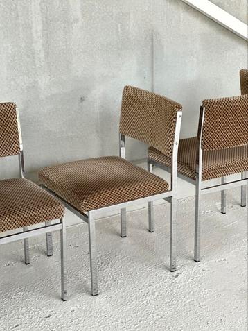Vintage chroom eetkamerstoelen, 1980’s | 4+1 gratis beschikbaar voor biedingen