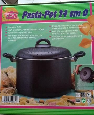 Kookpot voor pasta 24cm - pastapot merk GSW, Enlèvement ou Envoi, Neuf, Plaque céramique