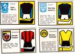 4 Chromos 1970 German Bauer Weltfussball sticker, Enlèvement ou Envoi, Utilisé, Plusieurs images