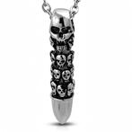 Edelstalen hanger in de vorm van een kogel - Skull design, Ophalen of Verzenden, Nieuw