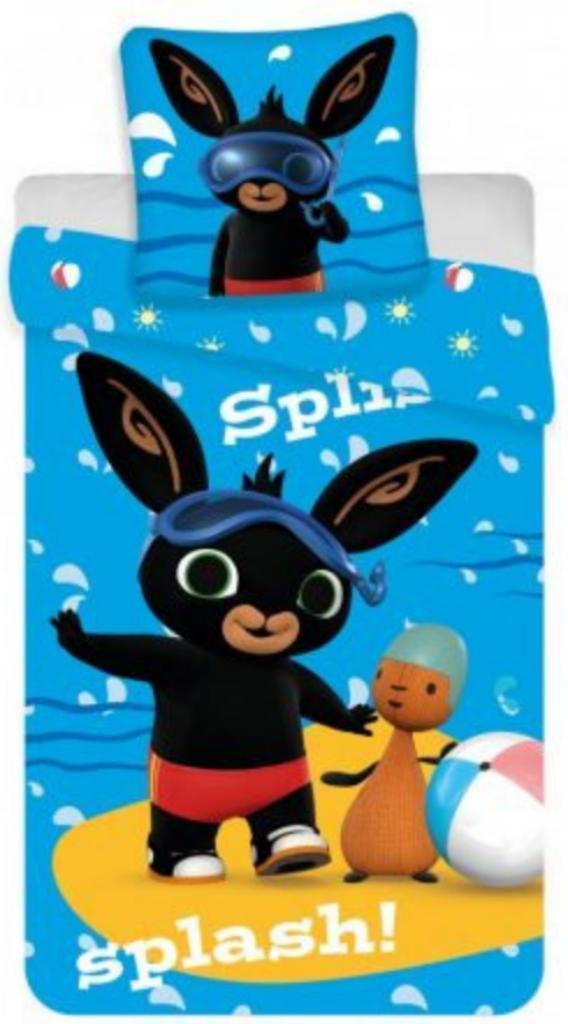 Bing Konijn Dekbedovertrek 140 x 200 cm - Splash, Kinderen en Baby's, Kinderkamer | Beddengoed, Nieuw, Dekbedovertrek, Blauw, Jongetje of Meisje