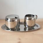 Inox schotel met melkkan en suikerpot, Huis en Inrichting, Ophalen of Verzenden