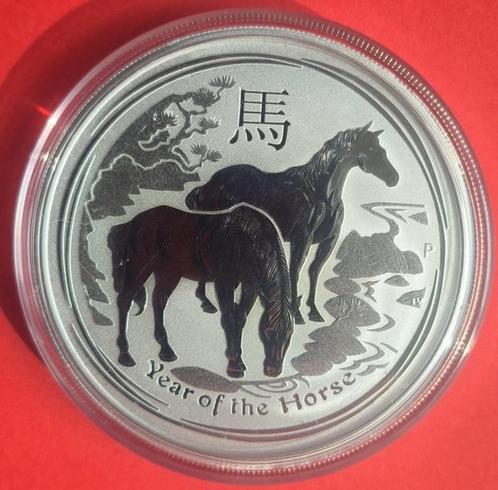 2 oz .999 zilveren munt 'Year of the Horse', Postzegels en Munten, Munten | Oceanië, Losse munt, Zilver, Ophalen of Verzenden
