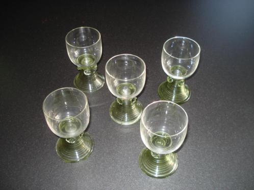 5 oude Moezelglaasjes + 5 oude Rijnglazen, Antiek en Kunst, Antiek | Glaswerk en Kristal, Ophalen