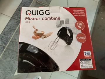 Quigg combi mixer, zwart. Met 2 kloppers, 2 kneedhaken en ee beschikbaar voor biedingen