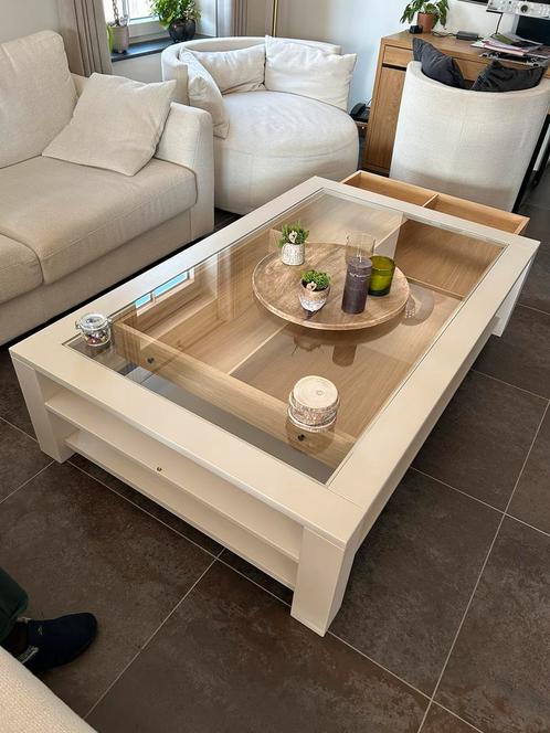 Nieuw prachtig praktische wit oak eiken houten salontafel, Maison & Meubles, Tables | Tables de salon, Neuf, Moins de 50 cm, 150 à 200 cm