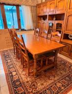 Massieven houten eettafel + 6 stoelen, Antiek en Kunst, Ophalen