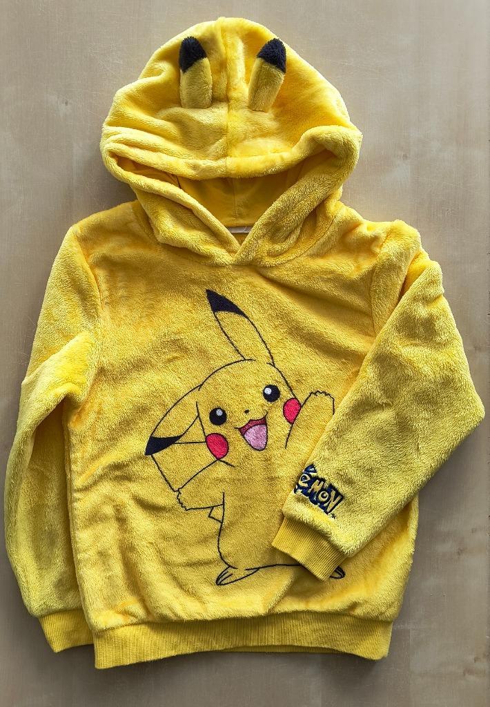 Lekker warme gele fleece trui Pikachu, maat 122/128, Kinderen en Baby's, Kinderkleding | Maat 122, Zo goed als nieuw, Jongen of Meisje
