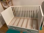 Babybed wit 60x120cm incl 2 onderlades, merk Ikea, Ophalen, Gebruikt