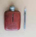 Whisky Britse heupfles leder/tin Perfect, Antiek en Kunst, Antiek | Glaswerk en Kristal, Ophalen of Verzenden