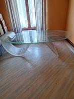 Design salontafel in glas, Huis en Inrichting, Tafels | Salontafels, Ophalen, Ovaal, Glas
