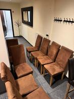 8 suede stoelen, Ophalen, Gebruikt