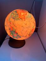 Globe terrestre lumineux (pied en bois), Comme neuf, Lumineux