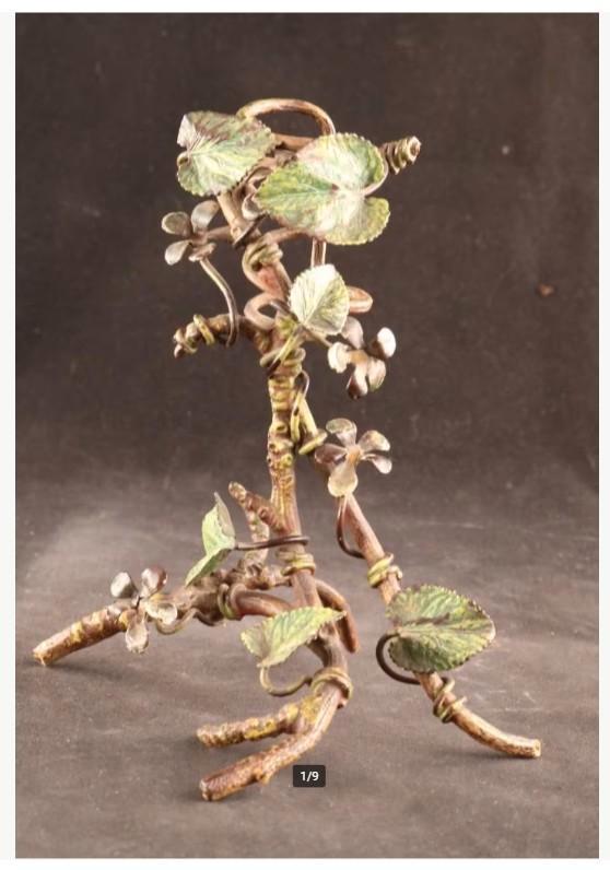 Weense bronzen houder voor vaasje, Antiek en Kunst, Antiek | Woonaccessoires, Ophalen