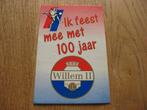 Autocollant de football 100 ans de Willem II Tilburg, Enlèvement ou Envoi, Neuf, Affiche, Image ou Autocollant