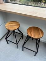 2 retro barkrukken, Ophalen, Gebruikt, In hoogte verstelbaar, 60 tot 90 cm
