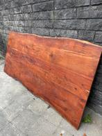 Grote houten tafel met ijzeren poten, Huis en Inrichting, Tafels | Eettafels, Ophalen, Zo goed als nieuw