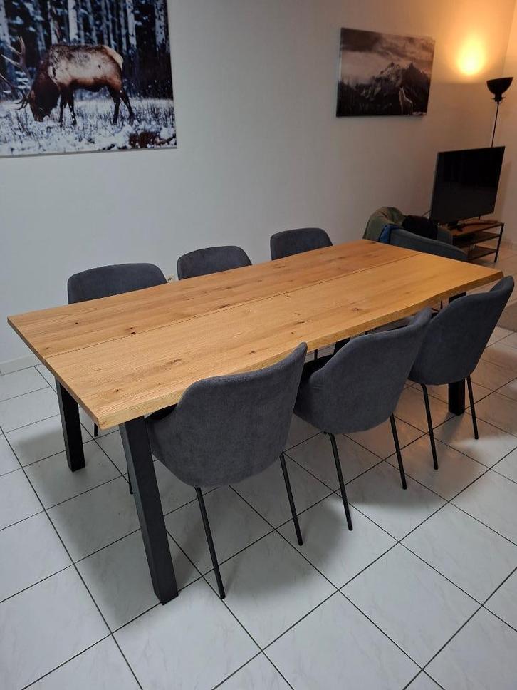 Eettafel met 6 stoelen in zeer goede staat – wegens verhuis, Huis en Inrichting, Tafels | Eettafels, Zo goed als nieuw, Vijf personen of meer