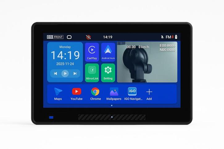 9' Android Dashcam Tablet GPS Navigatie IGO Europa Map-TMC., Caravans en Kamperen, Mobilhome-accessoires, Nieuw, Ophalen of Verzenden