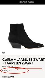 SERGIO ROSSI CARLA SUÈDE ENKELLAARSJES, 39, (NEW €985)💖💖💖, Enlèvement ou Envoi, Comme neuf, Boots et Botinnes, Noir